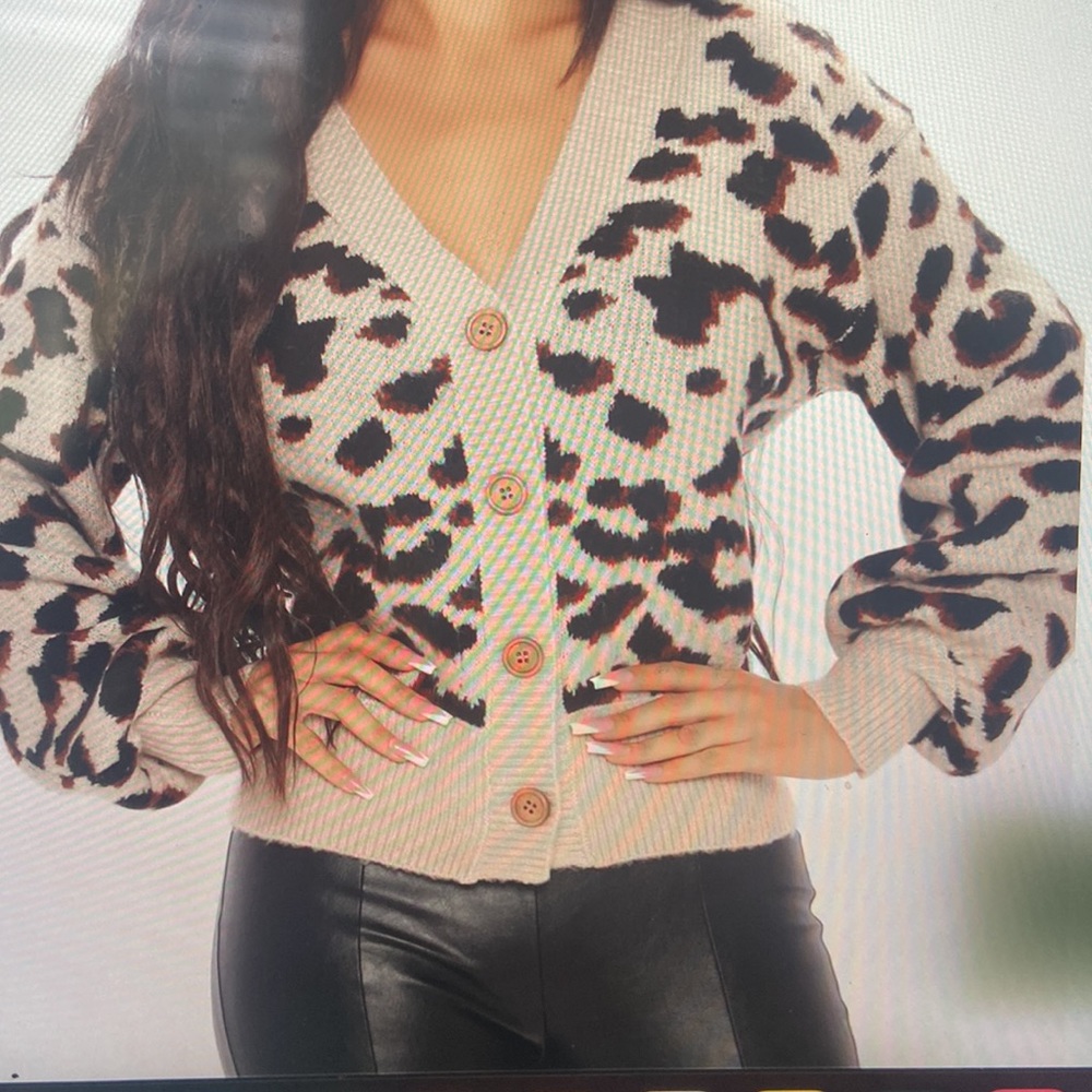 Animal print cardigan